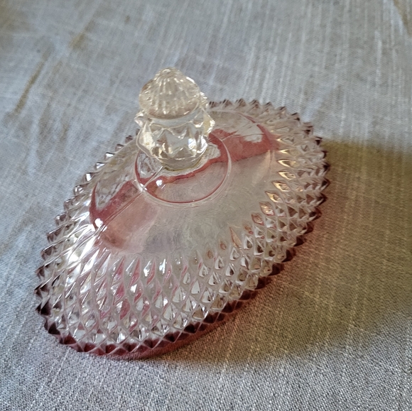 🎄Vintage Indiana Glass Butter Dish, 60s Ruby Flash/Cranberry glass diamondpoint - Picture 14 of 16